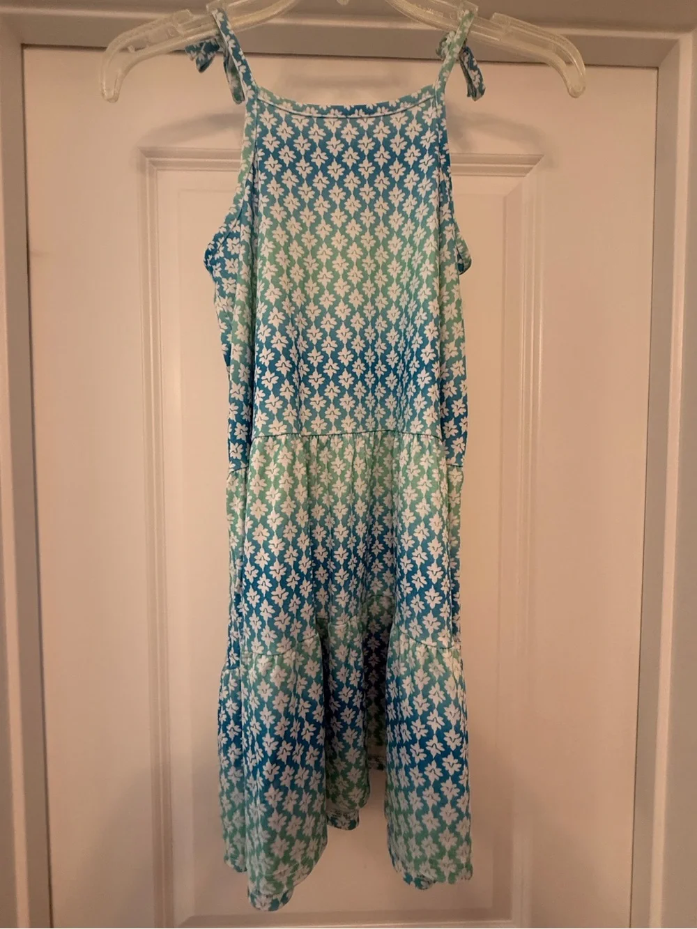 Tommy Bahama Girls Blue & Mint Green Floral Print Sundress